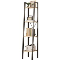 Industrielles hohes Regal, hellbraun, 4 Einlegeböden, Leiter für Bücher Industrielles hohes Regal, hellbraun, 4 Einlegeböden, Leiter für Bücher von MUVU