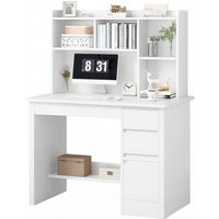 Jugend-Computertisch Loft weiß mit Regal, Regalböden und Schubladen von MUVU