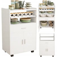 Mobiler Küchenschrank, moderner Rollwagen, Tisch, Regal auf Rollen, Loft, weiß von MUVU