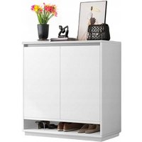 Moderne Kommode, weißer Schrank, geräumig für Schuhe, Schuhregal, 2 Türen, schmal von MUVU
