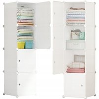 Modularer Kleiderschrank, weiß, geschlossenes Regal, 4 Einlegeböden von MUVU