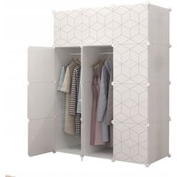 Modularer Kleiderschrank Geometric weiß Garderobe Regal Regalböden Kleiderstange XXL Modularer Kleiderschrank Geometric weiß Garderobe Regal Regalböden Kleiderstange XXL von MUVU