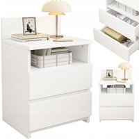 Nachttisch Schlafzimmerkommode 2 Schubladen weiß Loft modern 40 cm Nachttisch Schlafzimmerkommode 2 Schubladen weiß Loft modern 40 cm von MUVU