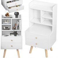 Nachttisch mit 2 Schubladen, skandinavisches Regal für Schlafzimmer oder Wohnzimmer, 81 cm von MUVU