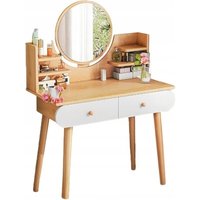 Toaletka kosmetyczna z lustrem makijażu duża drewniana skandynawski 120 cm von MUVU