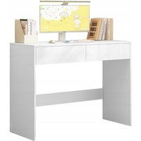 Weißer, moderner Computertisch mit 2 Schubladen, Loft-Tisch, Schminktisch, 100 cm von MUVU