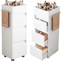Weißer Badezimmerschrank, Standregal für Kosmetika, moderner Loft-Stil, 90 cm Weißer Badezimmerschrank, Standregal für Kosmetika, moderner Loft-Stil, 90 cm von MUVU