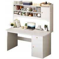 Weißer Computertisch im Loft-Stil für Laptop, Tisch mit Regal, Gaming, groß von MUVU