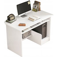 Weißer Jugendschreibtisch mit Schublade, Regalen, Computerfach, moderner Tisch Weißer Jugendschreibtisch mit Schublade, Regalen, Computerfach, moderner Tisch von MUVU