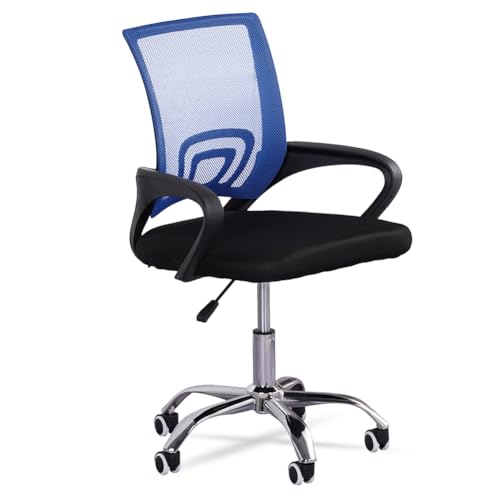 MUWO Director Büro Drehstuhl | ergonomisch & höhenverstellbar | atmungsaktives Mesh-Gewebe | stabile Metallfüße | optimaler Sitzkomfort für langes Arbeiten & Homeoffice (Navy) von MUWO