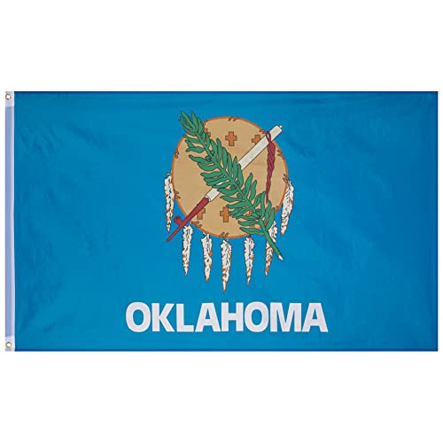 MUWO Flagge America Edition 90 x 150 cm, doppelseitige Gartenflagge, wetterfeste Fanflagge, Fußballflagge Polyester der 50 Vereinigten Staaten, USA-Bundesstaaten mit Ösen (Oklahoma) von MUWO