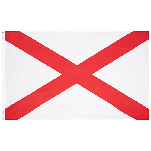 MUWO Flagge America Edition 90 x 150 cm, doppelseitige Gartenflagge, wetterfeste Fanflagge, Fußballflagge Polyester der 50 Vereinigten Staaten, USA-Bundesstaaten mit Ösen (Alabama) von MUWO