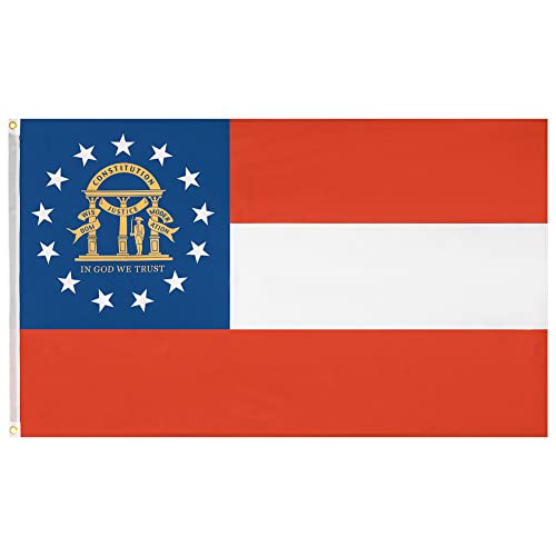 MUWO Flagge America Edition 90 x 150 cm, doppelseitige Gartenflagge, wetterfeste Fanflagge, Fußballflagge Polyester der 50 Vereinigten Staaten, USA-Bundesstaaten mit Ösen (Georgia) von MUWO