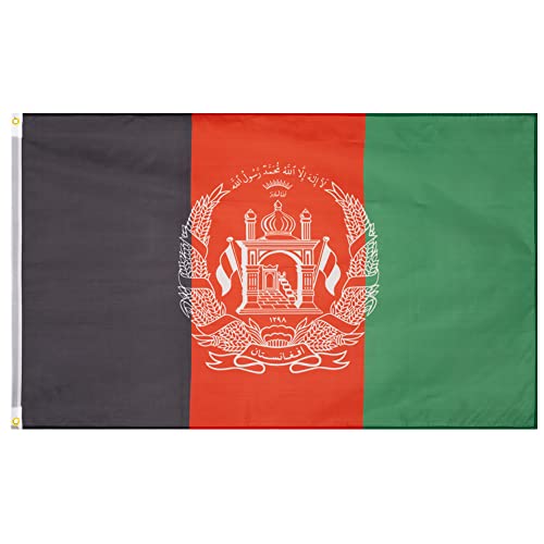 MUWO Flagge Nations Together 90 x 150 cm Nationalmanschaften, doppelseitige Gartenflagge, wetterfeste Fanflagge, Fußballflagge Polyester Länderfagge Deutschland mit Ösen (Afghanistan) von MUWO