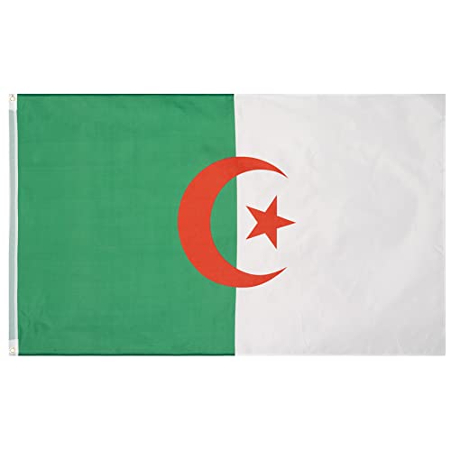MUWO Flagge Nations Together 90 x 150 cm Nationalmanschaften, doppelseitige Gartenflagge, wetterfeste Fanflagge, Fußballflagge Polyester Länderfagge Deutschland mit Ösen (Algerien) von MUWO