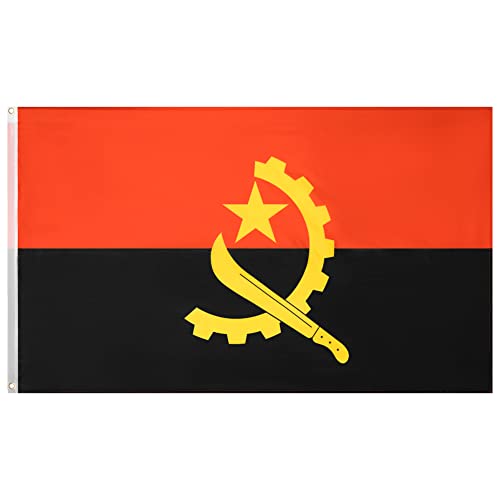 MUWO Flagge Nations Together 90 x 150 cm Nationalmanschaften, doppelseitige Gartenflagge, wetterfeste Fanflagge, Fußballflagge Polyester Länderfagge Deutschland mit Ösen (Angola) von MUWO