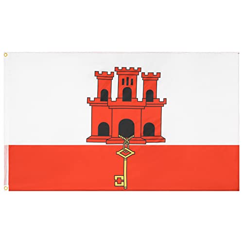 MUWO Flagge Nations Together 90 x 150 cm Nationalmanschaften, doppelseitige Gartenflagge, wetterfeste Fanflagge, Fußballflagge Polyester Länderfagge Deutschland mit Ösen (Gibraltar) von MUWO