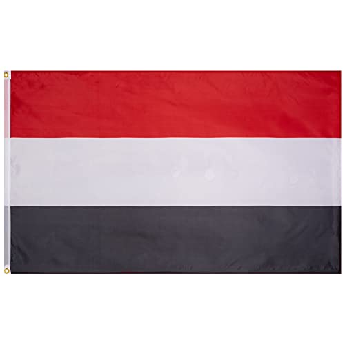 MUWO Flagge Nations Together 90 x 150 cm Nationalmanschaften, doppelseitige Gartenflagge, wetterfeste Fanflagge, Fußballflagge Polyester Länderfagge Deutschland mit Ösen (Jemen) von MUWO