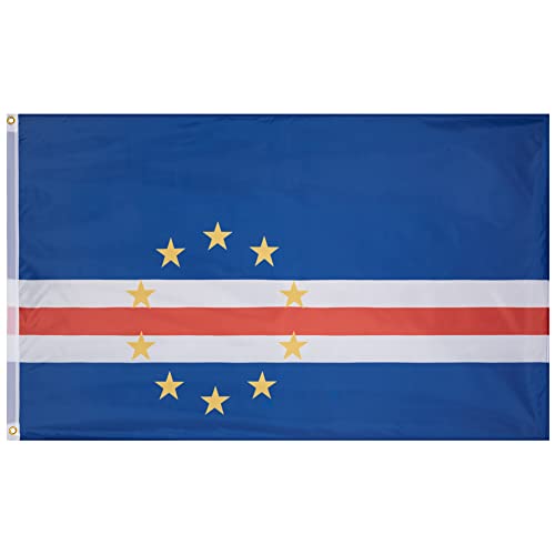 MUWO Flagge Nations Together 90 x 150 cm Nationalmanschaften, doppelseitige Gartenflagge, wetterfeste Fanflagge, Fußballflagge Polyester Länderfagge Deutschland mit Ösen (Kap Verde) von MUWO