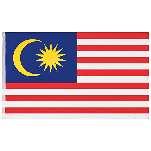 MUWO Flagge Nations Together 90 x 150 cm Nationalmanschaften, doppelseitige Gartenflagge, wetterfeste Fanflagge, Fußballflagge Polyester Länderfagge Deutschland mit Ösen (Malaysia) von MUWO
