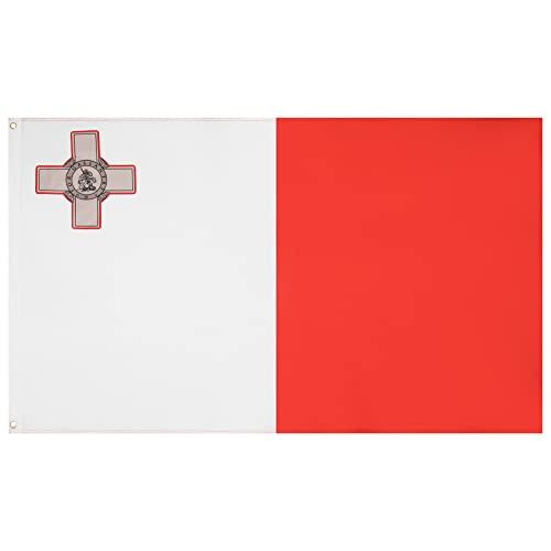 MUWO Flagge Nations Together 90 x 150 cm Nationalmanschaften, doppelseitige Gartenflagge, wetterfeste Fanflagge, Fußballflagge Polyester Länderfagge Deutschland mit Ösen (Malta) von MUWO