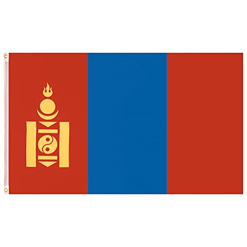 MUWO Flagge Nations Together 90 x 150 cm Nationalmanschaften, doppelseitige Gartenflagge, wetterfeste Fanflagge, Fußballflagge Polyester Länderfagge Deutschland mit Ösen (Mongolei) von MUWO