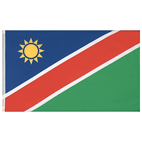 MUWO Flagge Nations Together 90 x 150 cm Nationalmanschaften, doppelseitige Gartenflagge, wetterfeste Fanflagge, Fußballflagge Polyester Länderfagge Deutschland mit Ösen (Namibia) von MUWO
