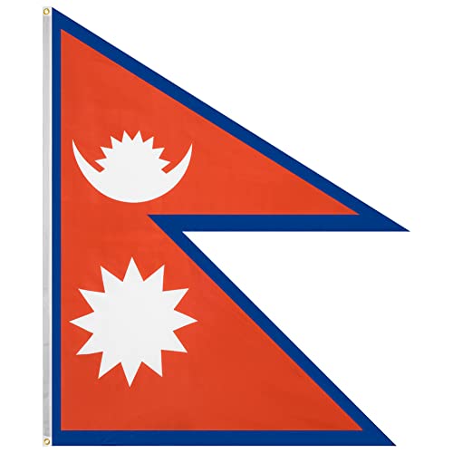 MUWO Flagge Nations Together 90 x 150 cm Nationalmanschaften, doppelseitige Gartenflagge, wetterfeste Fanflagge, Fußballflagge Polyester Länderfagge Deutschland mit Ösen (Nepal) von MUWO