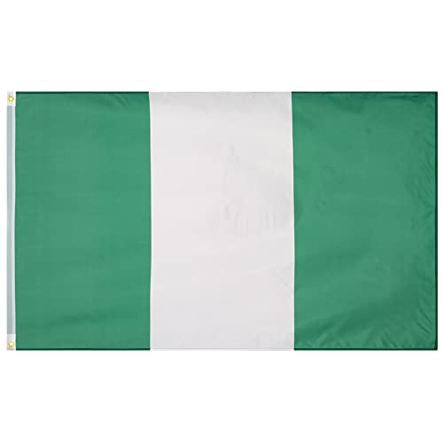 MUWO Flagge Nations Together 90 x 150 cm Nationalmanschaften, doppelseitige Gartenflagge, wetterfeste Fanflagge, Fußballflagge Polyester Länderfagge Deutschland mit Ösen (Nigeria) von MUWO