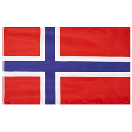 MUWO Flagge Nations Together 90 x 150 cm Nationalmanschaften, doppelseitige Gartenflagge, wetterfeste Fanflagge, Fußballflagge Polyester Länderfagge Deutschland mit Ösen (Norwegen) von MUWO