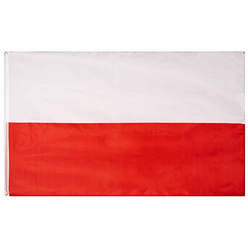 MUWO Flagge Nations Together 90 x 150 cm Nationalmanschaften, doppelseitige Gartenflagge, wetterfeste Fanflagge, Fußballflagge Polyester Länderfagge Deutschland mit Ösen (Polen) von MUWO