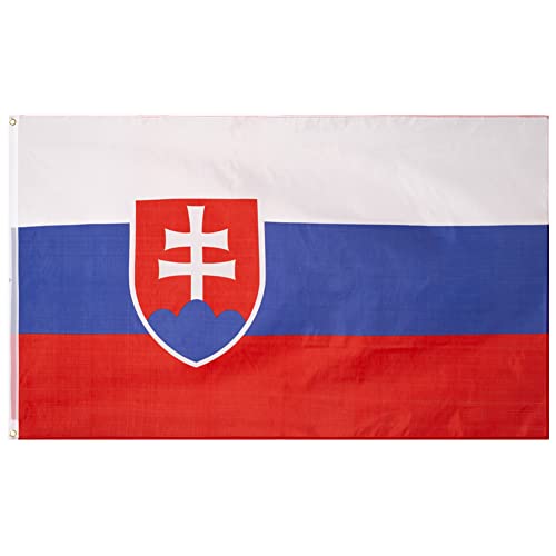 MUWO Flagge Nations Together 90 x 150 cm Nationalmanschaften, doppelseitige Gartenflagge, wetterfeste Fanflagge, Fußballflagge Polyester Länderfagge Deutschland mit Ösen (Slowakei) von MUWO