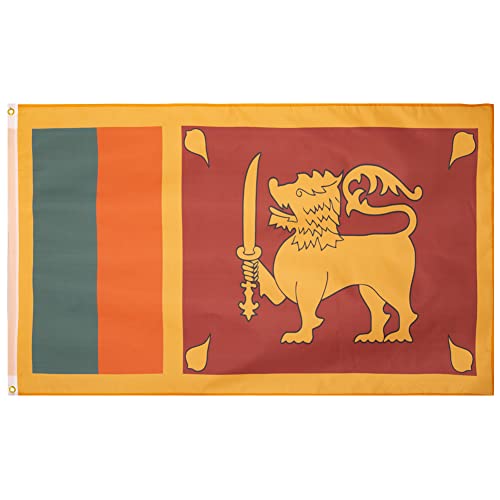MUWO Flagge Nations Together 90 x 150 cm Nationalmanschaften, doppelseitige Gartenflagge, wetterfeste Fanflagge, Fußballflagge Polyester Länderfagge Deutschland mit Ösen (Sri Lanka) von MUWO