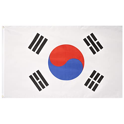 MUWO Flagge Nations Together 90 x 150 cm Nationalmanschaften, doppelseitige Gartenflagge, wetterfeste Fanflagge, Fußballflagge Polyester Länderfagge Deutschland mit Ösen (Südkorea) von MUWO