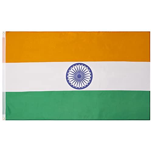 MUWO Flagge Nations Together 90 x 150 cm Nationalmanschaften, doppelseitige Gartenflagge, wetterfeste Fanflagge, Fußballflagge Polyester Länderfagge Deutschland mit Ösen (Indien) von MUWO