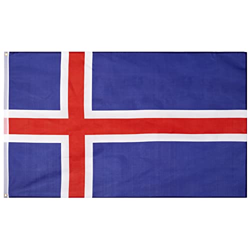 MUWO Flagge Nations Together 90 x 150 cm Nationalmanschaften, doppelseitige Gartenflagge, wetterfeste Fanflagge, Fußballflagge Polyester Länderfagge Deutschland mit Ösen (Island) von MUWO