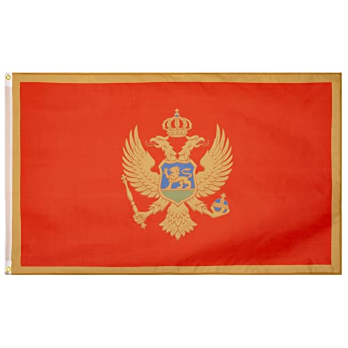 MUWO Flagge Nations Together 90 x 150 cm Nationalmanschaften, doppelseitige Gartenflagge, wetterfeste Fanflagge, Fußballflagge Polyester Länderfagge Deutschland mit Ösen (Montenegro) von MUWO