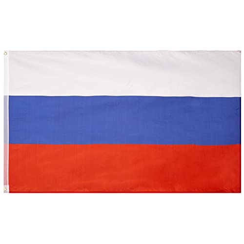 MUWO Flagge Nations Together 90 x 150 cm Nationalmanschaften, doppelseitige Gartenflagge, wetterfeste Fanflagge, Fußballflagge Polyester Länderfagge Deutschland mit Ösen (Russland) von MUWO