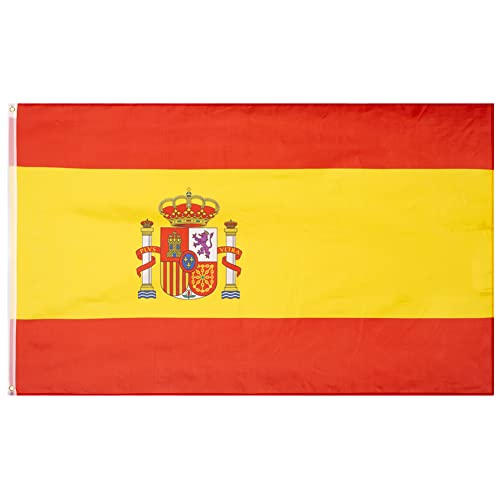 MUWO Flagge Nations Together 90 x 150 cm Nationalmanschaften, doppelseitige Gartenflagge, wetterfeste Fanflagge, Fußballflagge Polyester Länderfagge Deutschland mit Ösen (Spanien) von MUWO