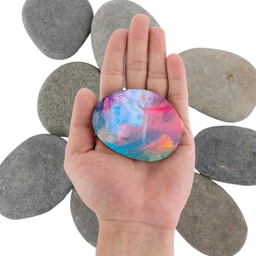 MUXHEL 15 Stück Flache Steine zum Bemalen, 5-8cm Glatte Kieselsteine zum Basteln, Flache Kieselsteine Naturkiesel, handverlesene Naturstein Aquarium Deko-Steine für Handwerk Malerei Kreative Kunst MUXHEL 15 Stück Flache Steine zum Bemalen, 5-8cm Glatte Kieselsteine zum Basteln, Flache Kieselsteine Naturkiesel, handverlesene Naturstein Aquarium Deko-Steine für Handwerk Malerei Kreative Kunst von MUXHEL