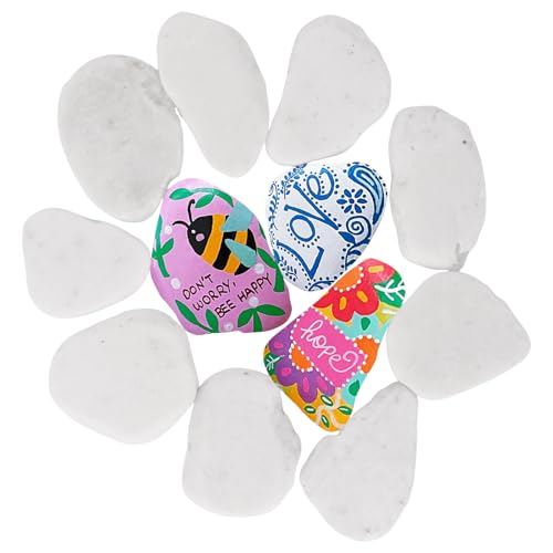 MUXHEL 20 Stück Steine zum Bemalen, 5-8cm kieselsteine zum bemalen, Flache Steine zum Bemalen, Große Kieselsteine, Kieselsteine Weiß Flache, Dekosteine Naturstein, für Bunte Malerei & Dekoration MUXHEL 20 Stück Steine zum Bemalen, 5-8cm kieselsteine zum bemalen, Flache Steine zum Bemalen, Große Kieselsteine, Kieselsteine Weiß Flache, Dekosteine Naturstein, für Bunte Malerei & Dekoration von MUXHEL