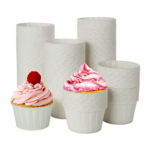 MUXHEL 200 Stück Muffinförmchen Papier, Mini Cupcake Förmchen Backförmchen, Muffinform Papier Muffinformen für Hochzeit Geburtstag Party Dessert Cookies - Weiß von MUXHEL