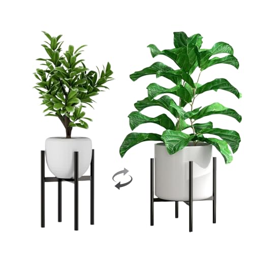 MUXHEL 22-30cm Verstellbarer Pflanzenständer, Blumenständer Verstellbarer, Pflanzenständer Metall Schwarz, Blumenständer aus Metall, Töpfe mit einem Außendurchmesser von 17.5-26 cm von MUXHEL