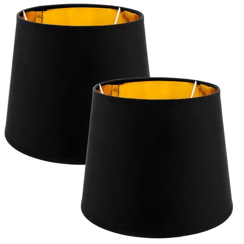 MUXHEL 2er-Set Stoff Lampenschirme, Lampenschirm Tischlampe E27 rund, Lampenschirm Hängelampe, Lampenschirme Stehlampe, (Top)16cm*(Bottom)21cm*(Height)16cm von MUXHEL