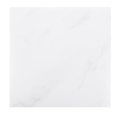MUXHEL 40er-Set 1.3mm Vinyl-Bodenbelag, 30 x 30cm PVC Bodenbelag Selbstklebend, Fliesen Vinyl Holzoptik Bodenaufkleber, Vinylboden Selbstklebend für Küche Wohnzimmer-weiß von MUXHEL