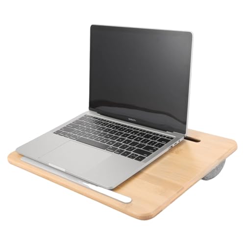 MUXHEL 42x27cm Laptopkissen Bambus, Laptopunterlage, Laptop Unterlage Ständer, Superlicht Laptop Kissen, Laptopkissen Knietablett, Kissen Tablett für Bequeme Arbeit im Bett oder auf dem Sofa von MUXHEL