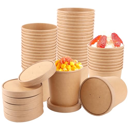 MUXHEL 50 Stück 26oz Pappbecher, 780ml Pappbecher mit Deckel, Suppenbecher, Einweg Eisbecher Pappe, Speisebecher Papier, Suppenbecher to Go mit Deckel, Pappbecher Speisebecher für Eiscreme, Suppe MUXHEL 50 Stück 26oz Pappbecher, 780ml Pappbecher mit Deckel, Suppenbecher, Einweg Eisbecher Pappe, Speisebecher Papier, Suppenbecher to Go mit Deckel, Pappbecher Speisebecher für Eiscreme, Suppe von MUXHEL