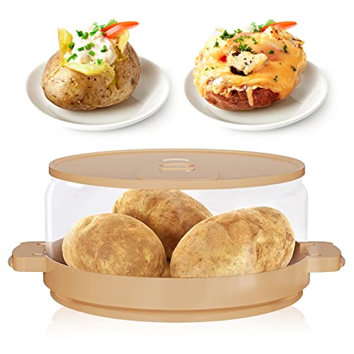 Mikrowellen-Kartoffelkocher zum Seen-on-TV kocht in wenigen Minuten, zarte und flauschige Spuds, gebackene Kartoffel, Mikrowelle, Küchenutensilien, 20.3 cm, transparent von MUXIUNT
