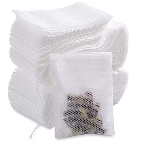 MUXItrade 200pcs Teebeutel feine Teefilter Einweg Teabag Drawstring Teebeutel Filterpapier Leere Teebeutel Taschen für lose Blatt Tee Pulver Kräuter (9cm*7cm) von MUXItrade
