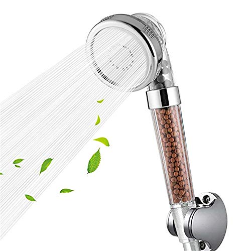 MUXItrade Handbrause,Filtration Duschkopf Hand Dusche Kopf Sprühen Ionenfilter 3 Modi Mit Negativ Ionen Mineral Ball Filter Duschkopf Chrom Handbrausen 200% Hoher Druck 30% Wasser Sparen von MUXItrade